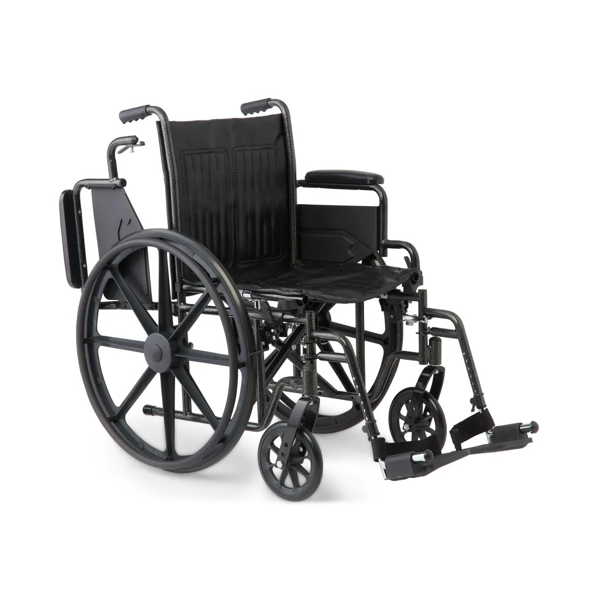 16" Wide K1 Basic Vinyl Wheelchair with Swing-Back Desk-Length Arms and Swing-Away Footrests