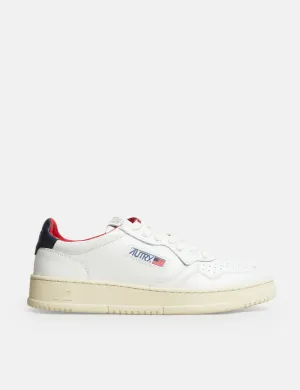 Autry Medalist LN18 Trainers (Leather) - White/Navy/Red