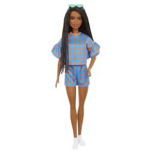 Barbie Fashionistas Doll # 172 , Heart Print Matching Top & Shorts & Twisted Hairstyle