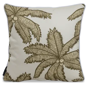 Bondi Coco Palm - 45 x 45 cm Piped Outdoor Cushion