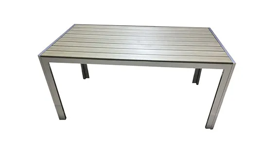 Duoyes PS Plate Top Outdoor Table, Full Aluminum Frame Dining Table with Varied Sizes Available