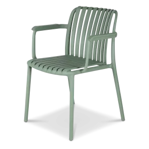 Salerno UV Polypropylene Premium Dining Chair with Arm in Sage