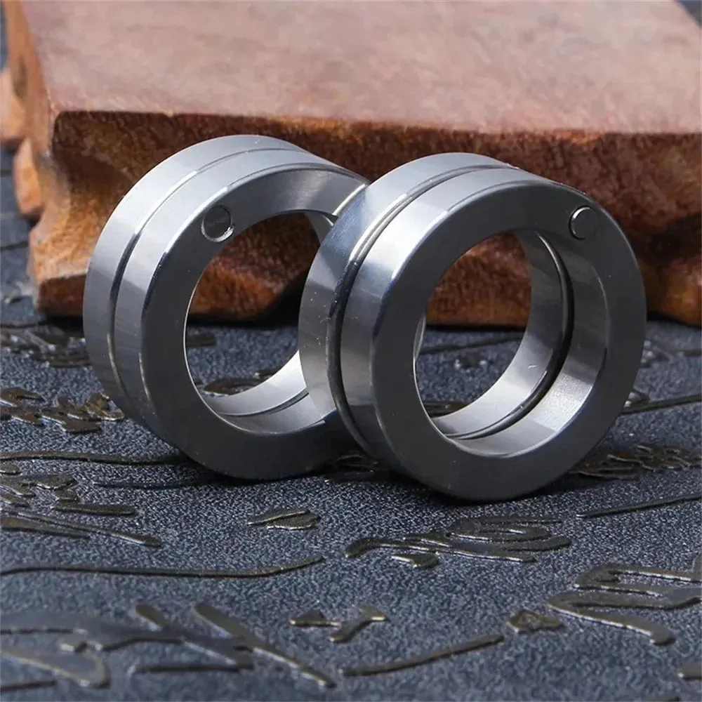 Stainless Steel Self-Defense Rotatable Foldable Ring