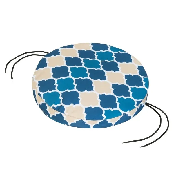 Water-Resistant Round Chair Seat Pad with Ties | Bistro Outdoor Replacement Chair Cushion