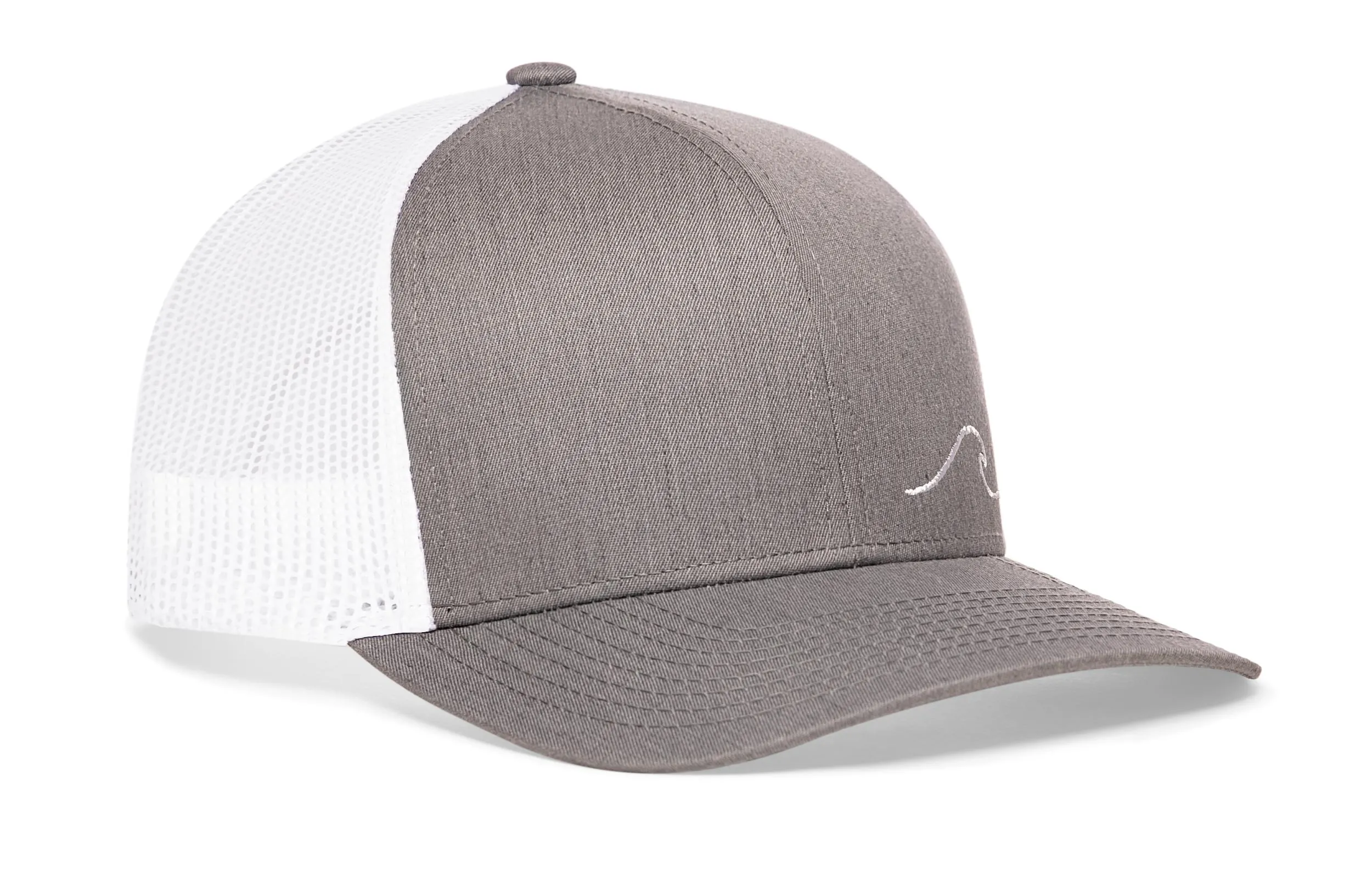 Wave Trucker Hat  |  Gray White Beach Snapback